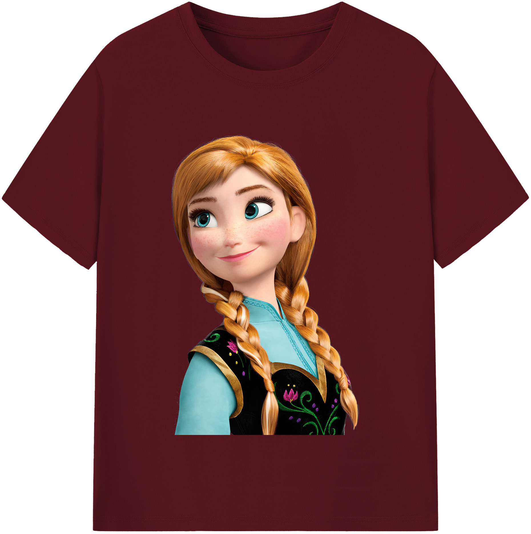 （画像用） アナと雪の女王 アンナ エルサ Frozen Anna Elsa 綿100％半袖Tシャツ（フロントプリント）